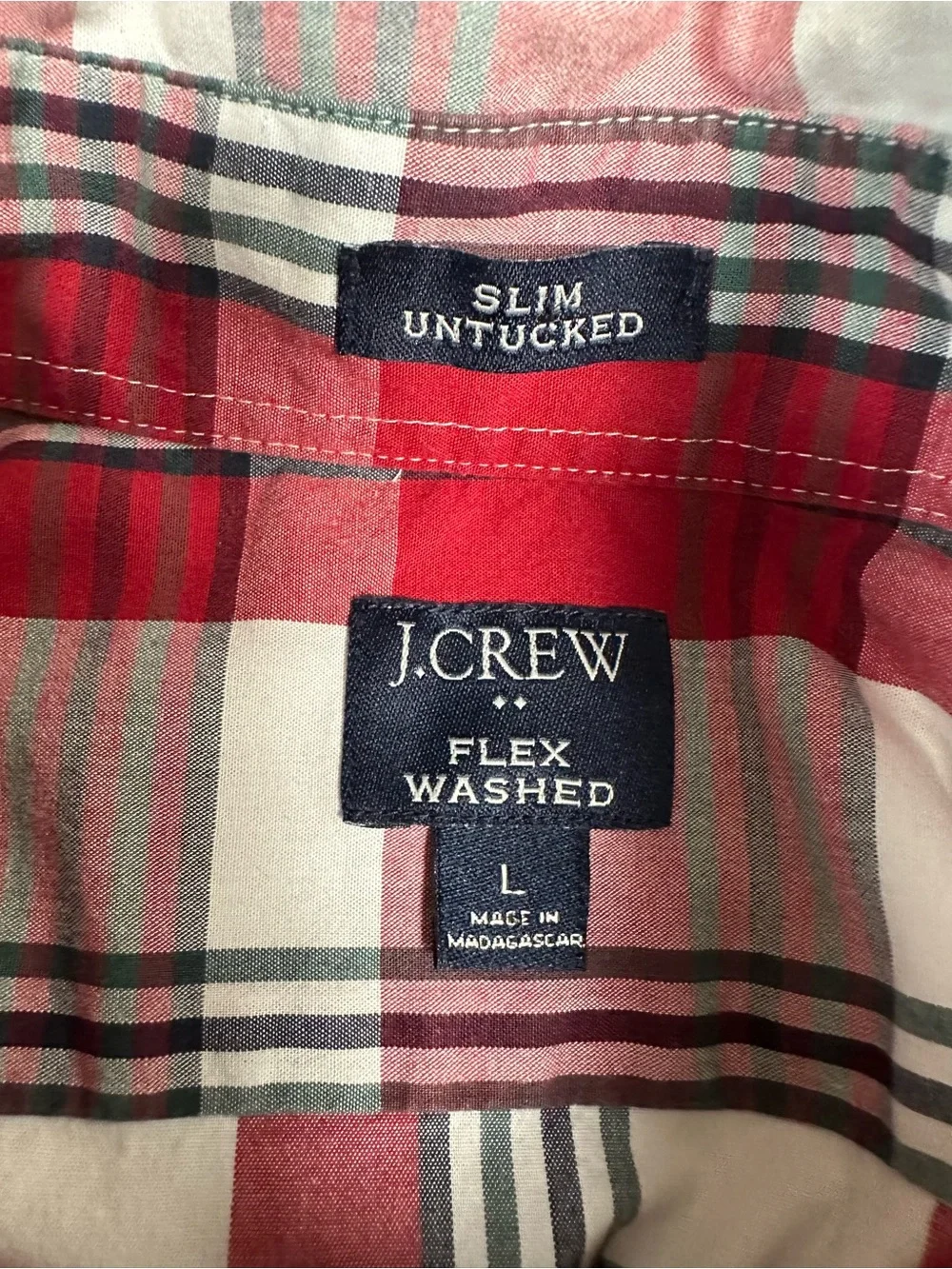 Classic Red Plaid Button-Down Shirt - Men J Crew L
